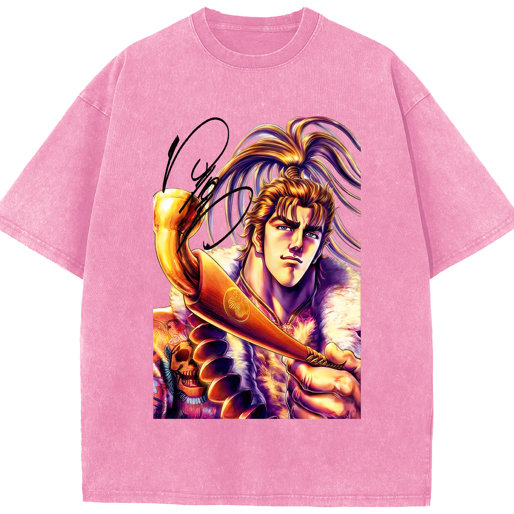 （画像用） 北斗の拳 Fist of the North Star 綿100% ヴィンテージ風 半袖Tシャツ（フロントプリント）
